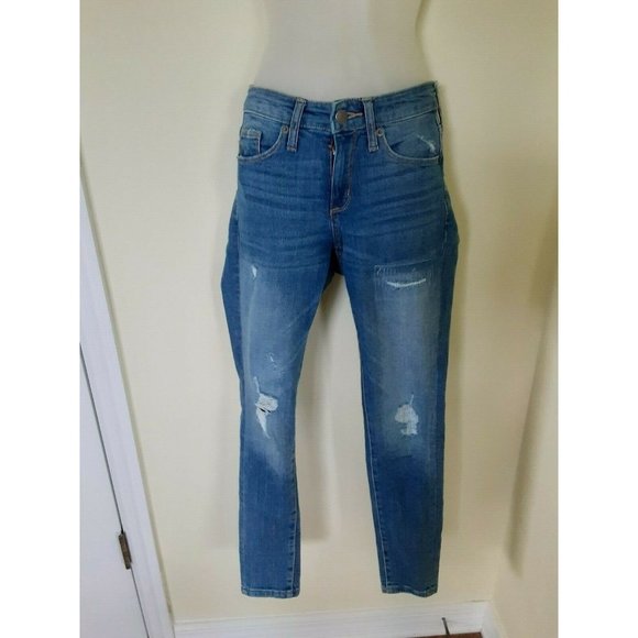 Universal Thread Women Distressed‎ Jeans SZ 00 24R Light Wash High Rise Skinny - Picture 1 of 11